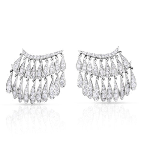 White Gold Fringe Earrings